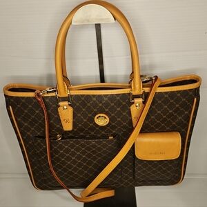 Rioni Signature Brown Teacher’s Bag | Logo Print Tote Shoulder Bag